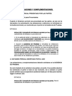 Solicitud aclaraciones complementaciones dictamen pericial audiencia pruebas