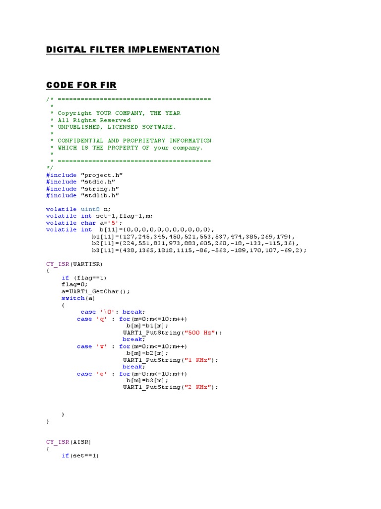 Digital Filter Implementation-1 | PDF | Electrical Engineering ...