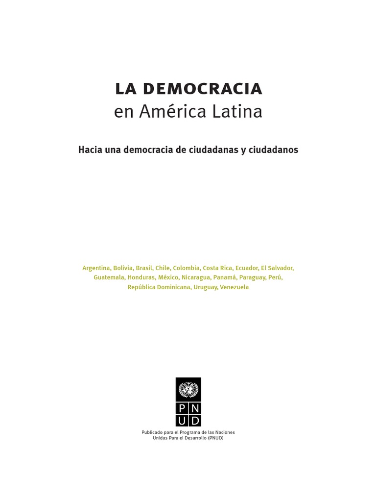 La Democracia en América Latina. Hacia Una Democracia de Ciudadanos y ...