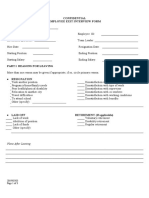 Employee Exit Formality Form