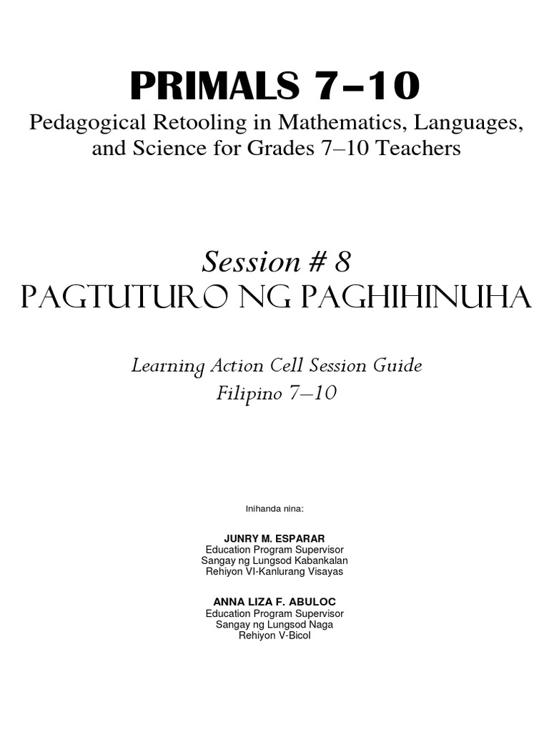 Session Guide 8 Paghihinuha PDF | PDF