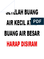 Setelah Buang Air Kecil Atau Buang Air Besar Harap Disiram