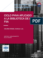 Ciclo PHVA inspección biblioteca FIIA