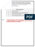 Projec Report Guide Line To Prepare A Project Report and Format of Report
