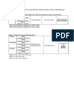 Visting Faculty Time Table For HM102 Sections A, B and C and HM322