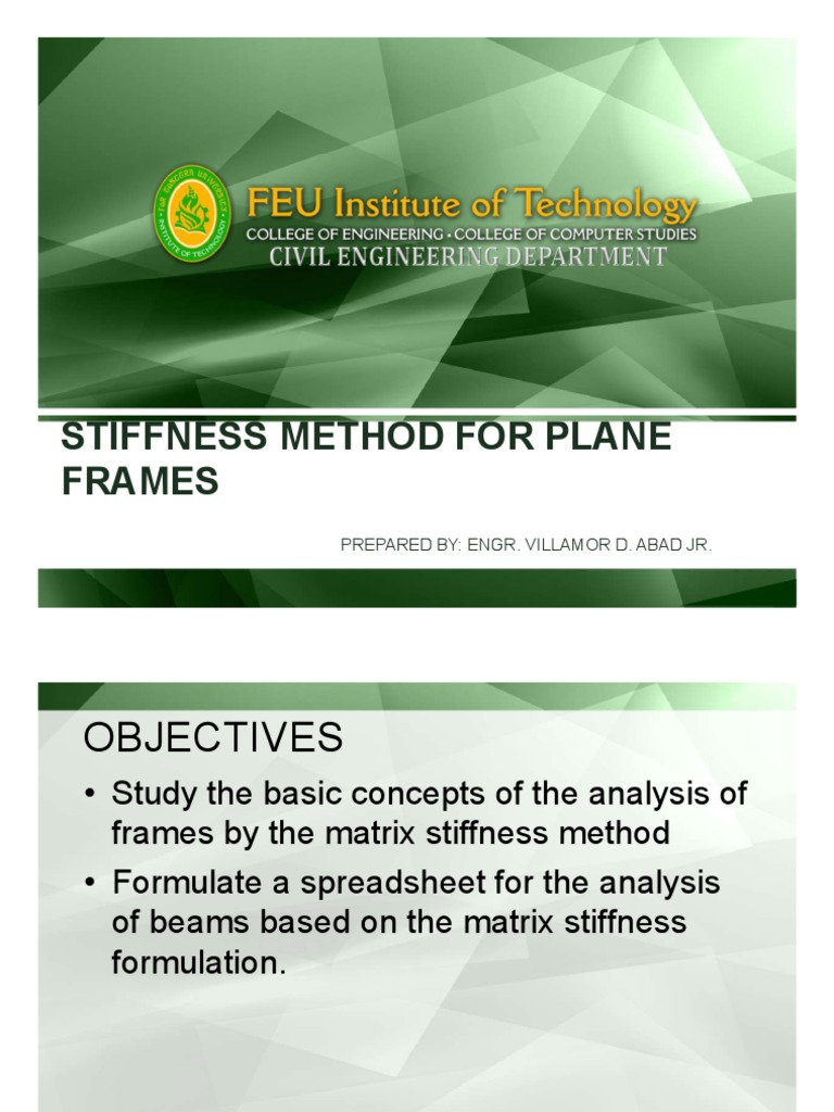 Matrix Stiffness Method for Frames | PDF | Stiffness | Beam (Structure)