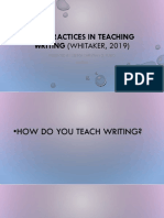 BEST PRACTICES IN TEACHING WRITING (Whitaker,
