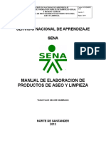 Manual Productos de Aseo y Limpieza - Servicio Nacional de Aprendizaje (Sena) PDF