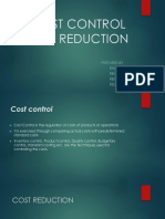 COST Control and Reduction
