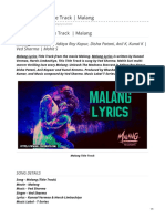 Malang Lyrics Title Track Malang
