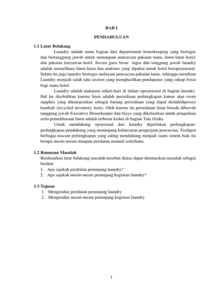 Jenis Dan Karakteristik Peralatan Laundry