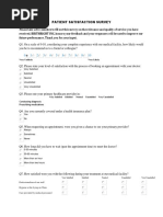 Patient Satisfaction Survey