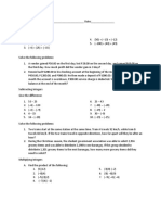 Integers and Metric System Worksheet