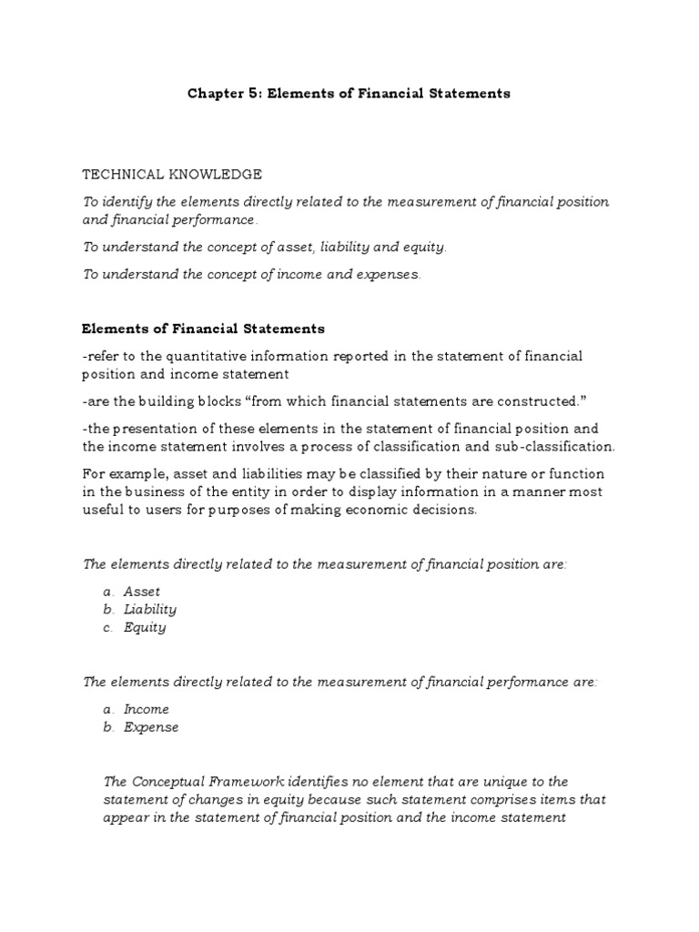 Key Elements of Financial Statements | PDF | Financial Statement | Resource