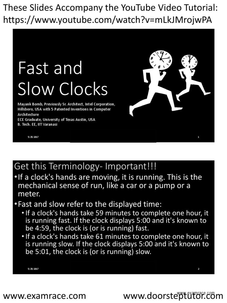 Fast and Slow Clocks Explained | PDF | Clock | Hour