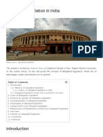 Delegated Legislation in India - Analysis and Overview