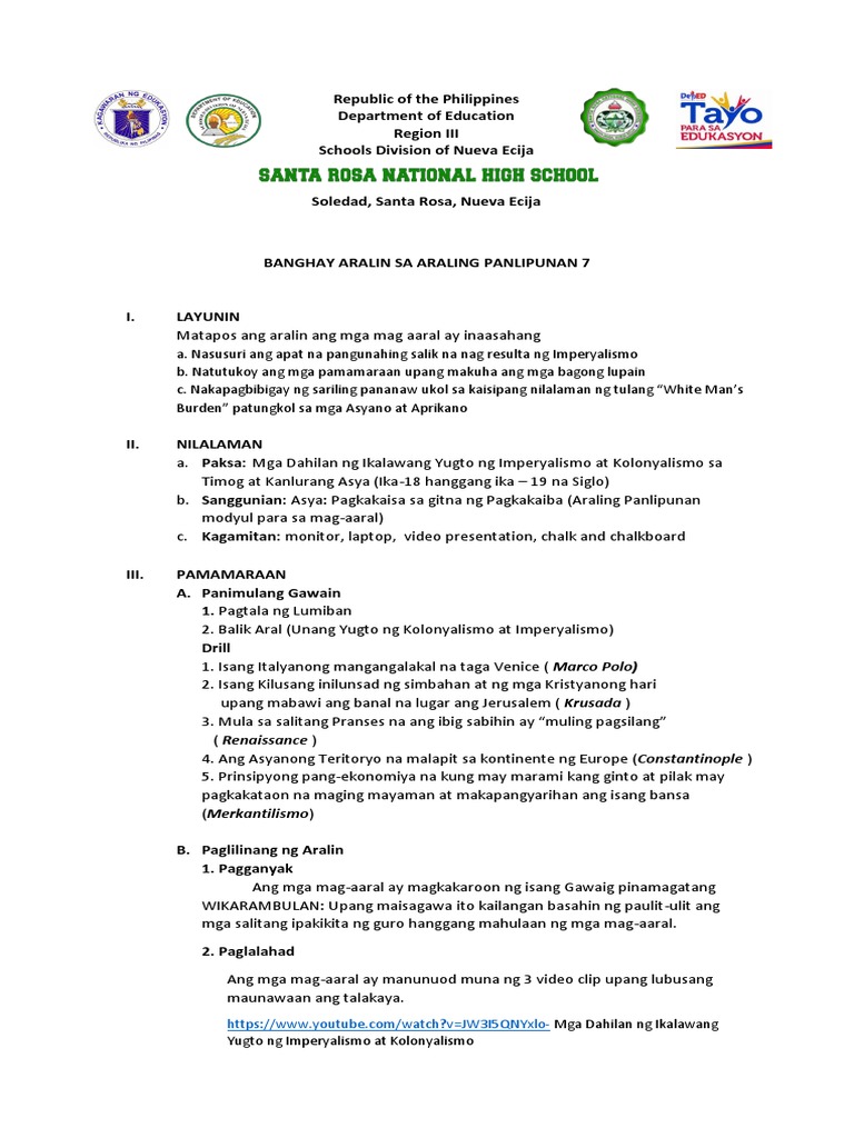 Demo Lesson Plan Cot Pdf