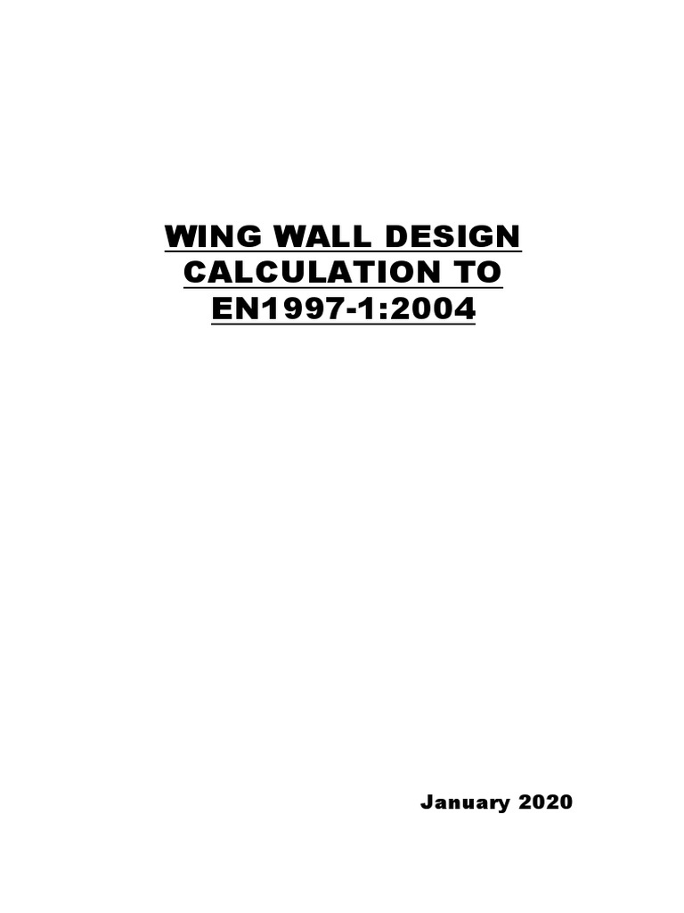Wing Wall Design Calculations | PDF