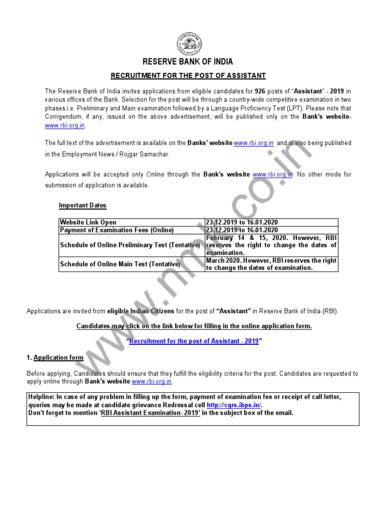 Rbi Recruitment 2019 Nmk Co In Visual Impairment Test Assessment