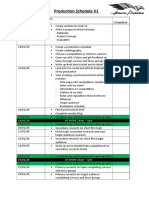 production schedule