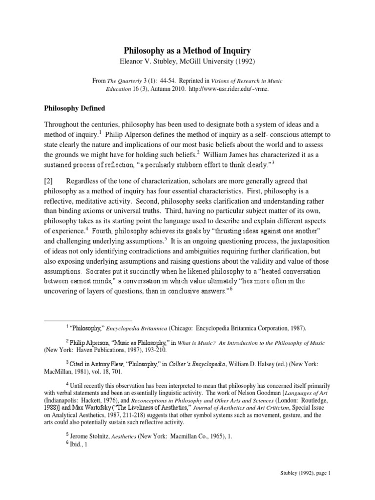 Philosophy as Inquiry Method | PDF | Reason | Inductive Reasoning
