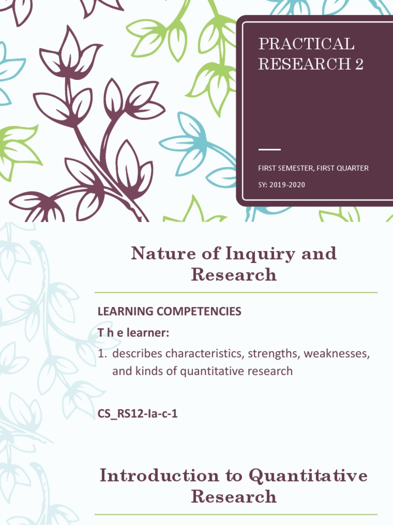 2019 2020 Practical Research 2 | PDF | Research Design | Quantitative ...