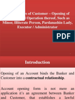 Opening of Account & Operation for Special Type of Customer