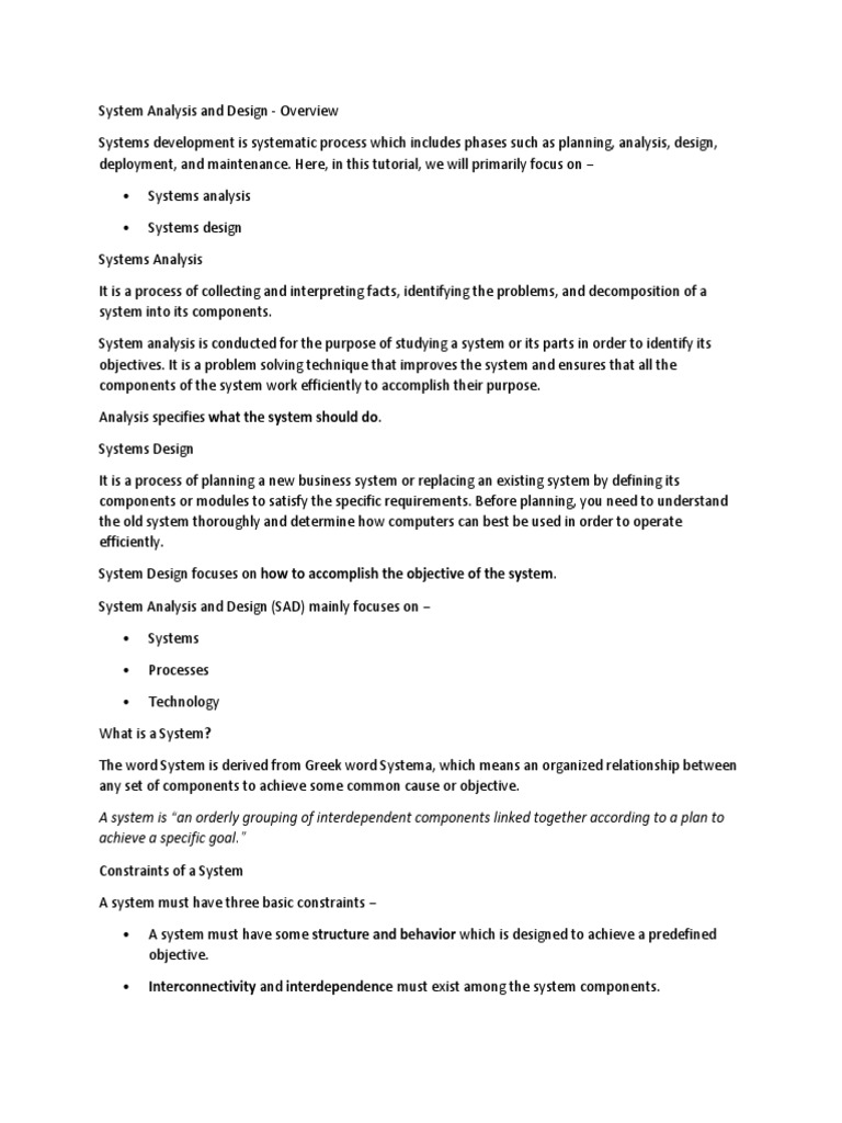 System Analysis and Design | PDF | Software Testing | System