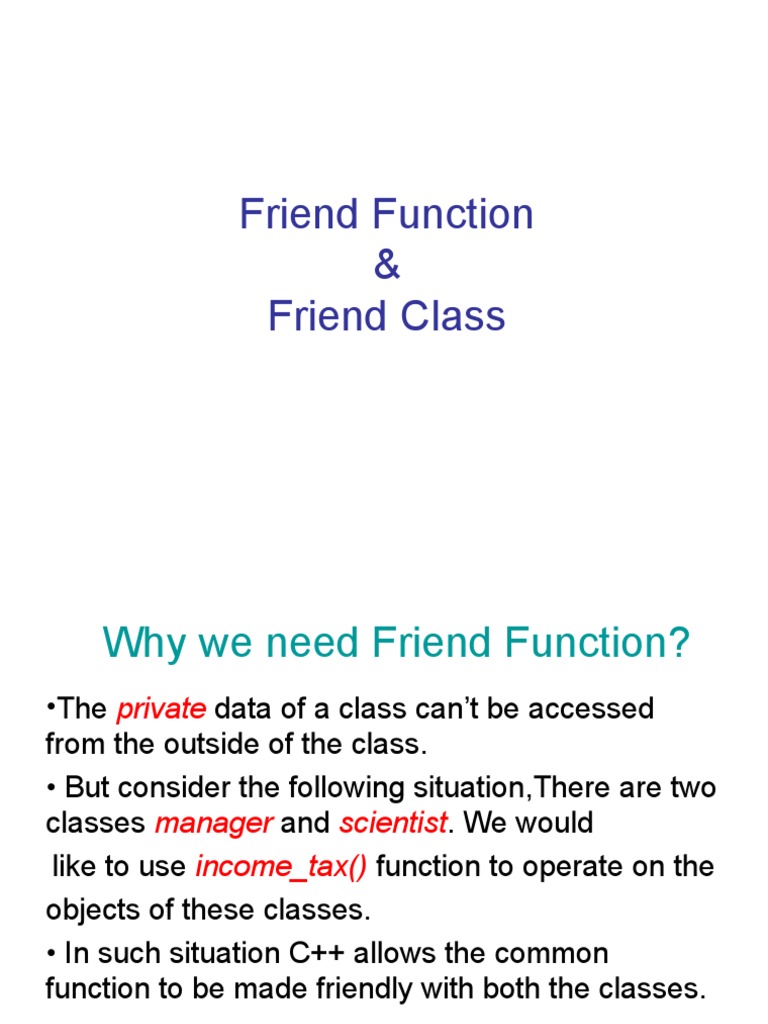 Friend Function & Friend Class | PDF | Class (Computer Programming ...