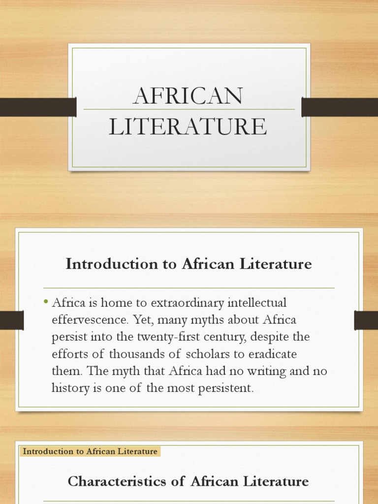 African Literature PDF African Literature