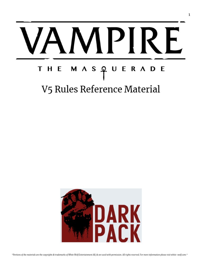 (V5) Rules Reference Material | PDF