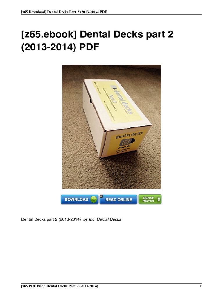 Z65.ebook) Dental Decks Part 2 2013 2014 | PDF