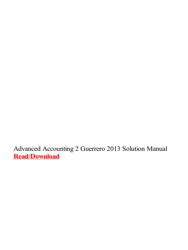 Advanced Accounting 2 Solution Manual | PDF | Business