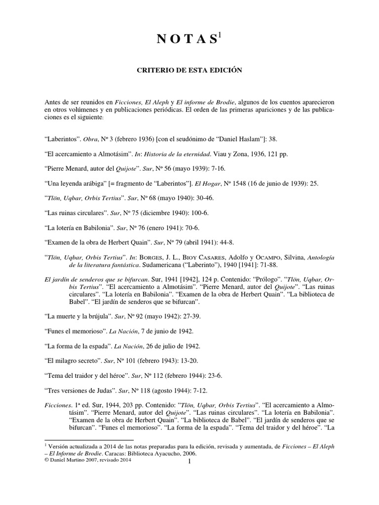 Ayacucho Borges Notas Idiomas Science