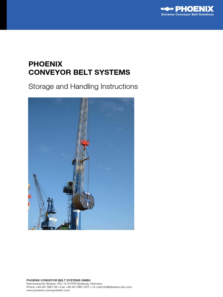 Phoenix Conveyor Belts Storage and Handling Instructions PDF