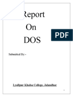 Report on the History and Features of the DOS Operating System