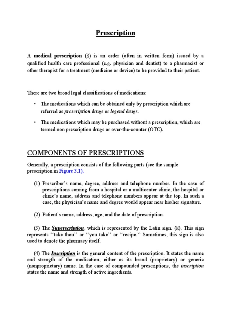 Understanding Medical Prescriptions | PDF | Medical Prescription | Over ...