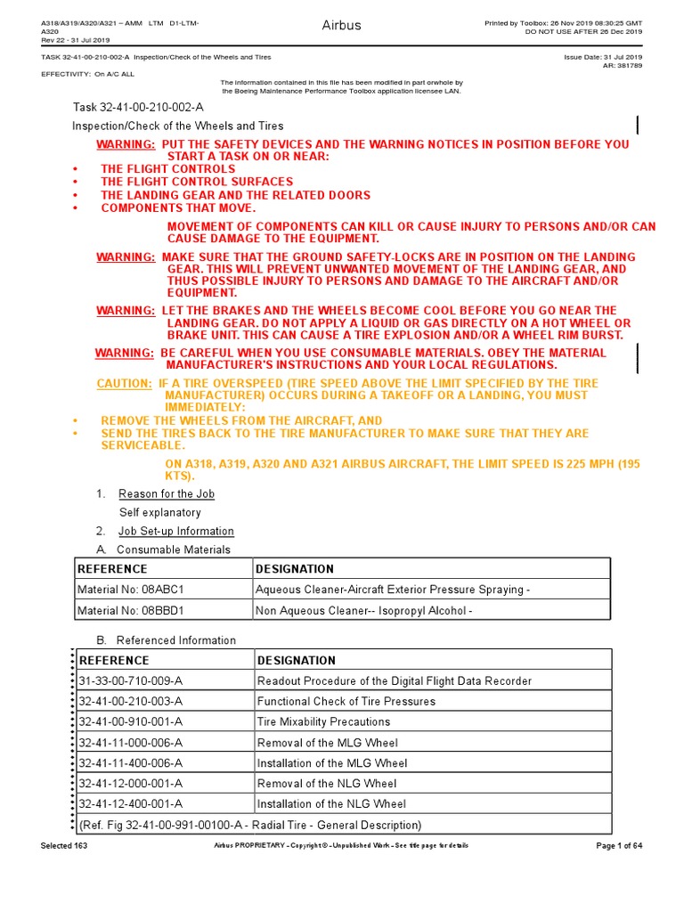 MLG Wheel Inspection | PDF | Tire | Landing Gear