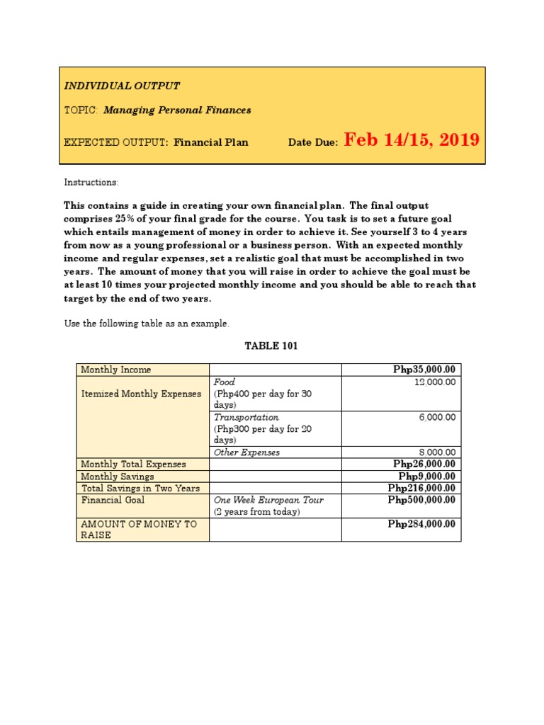 INDIVIDUAL FinancialPlanGUIDE | PDF | Saving | Banks