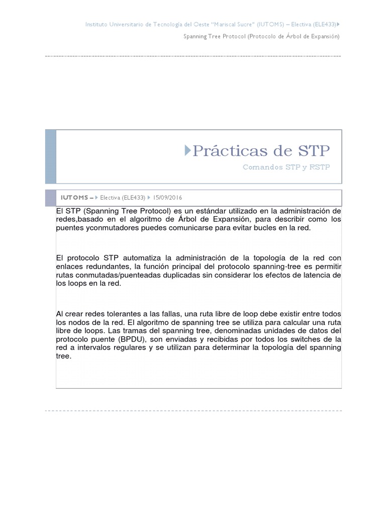 Guia Final STP | PDF | Protocolos de internet | Redes de computadoras