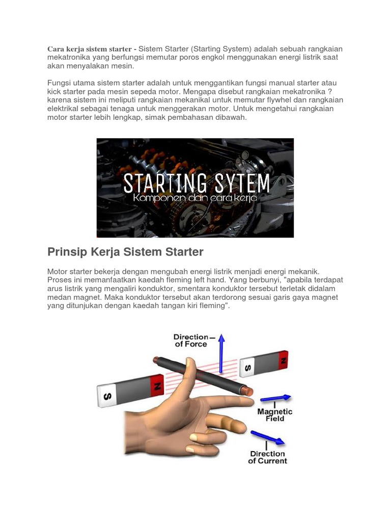 Cara Kerja Sistem Starter Pdf