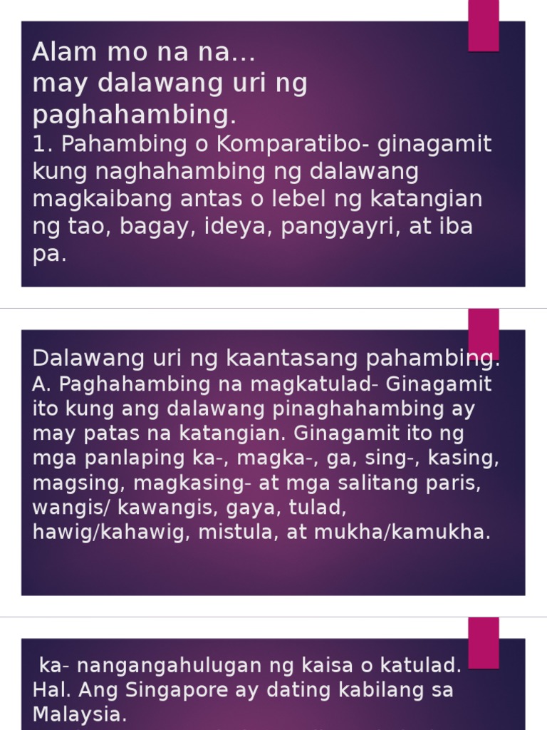 Dalawang Uri NG Paghahambing | PDF