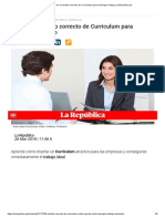 Este Es El Modelo Correcto de Currículum para Conseguir Trabajo - LaRepublica - Pe