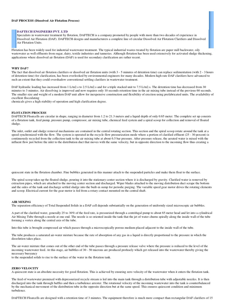 DAF TREATMENT PROCESS intelligence overview