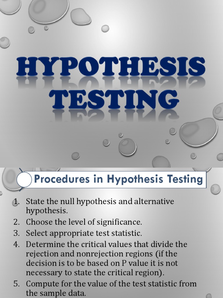 Hypothesis Testing Procedures Explained | PDF | Statistical Hypothesis ...