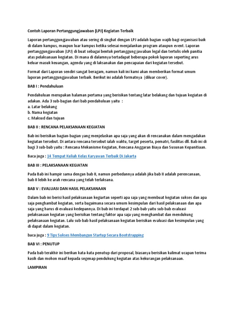 Contoh Laporan Pertanggungjawaban Docx