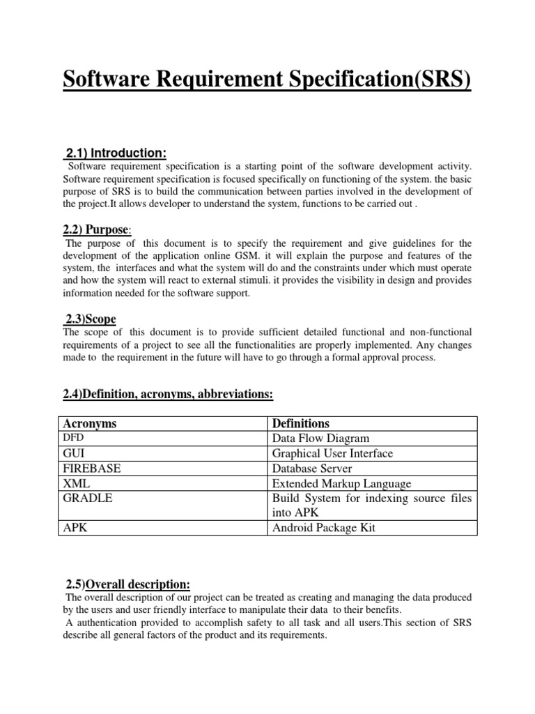 Software Requirement Specification | PDF | Graphical User Interfaces ...