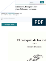 El Coloquio de Los Lectores. Ensayos Sobre Autores, Manuscritos, Editores y Lectores - Darnton, Robe