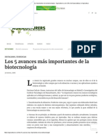 Los 5 avances más importantes de la biotecnología – Agriculturers.com _ Red de Especialistas en Agricultura