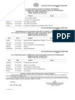 RTMNU BA Mass Communication Exam Timetable Winter 2019